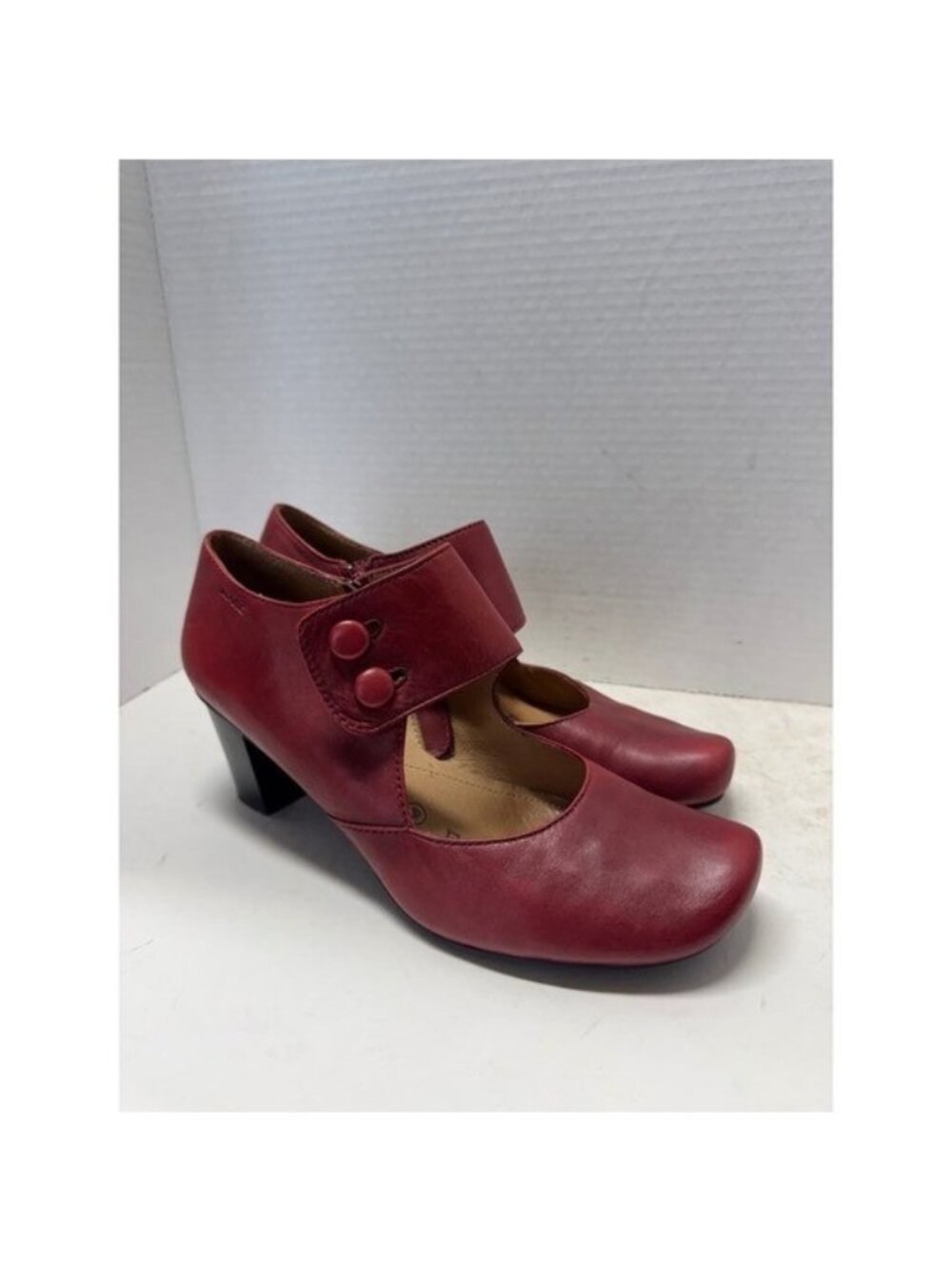 Marc Soft Walk Germany Red Leather Mary Jane Block Heel Shooties 40 9.5